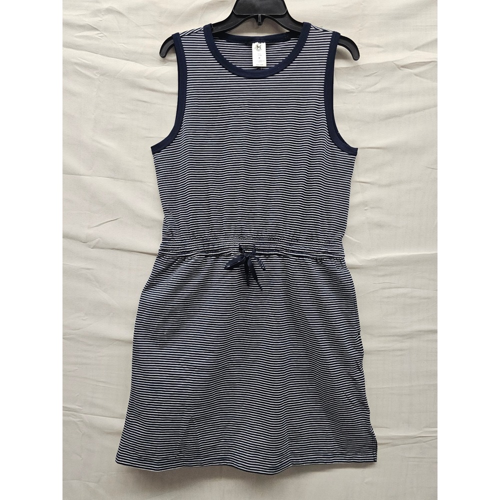 Member's Mark Womens Striped Tank Dress Blue Cotton Blend Casual‎ Size Medium